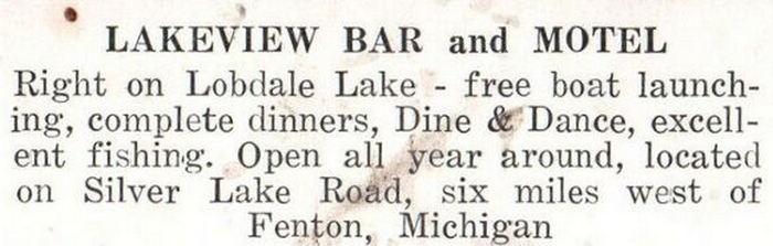 Lakeview Bar and Motel (Cancun, Lobdell Lake Motel, Lakeview Motel) - Vintage Postcard (newer photo)